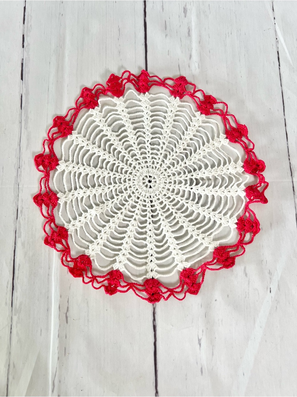 Vintage Crochet Doily & Hot Pad Set Lot (4 Pc) Retro Kitschy Cottagecore Linens - Picture 7 of 12